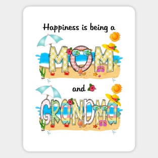 Happiness Is Being A Mom And Grandma Summer Beach Happy Mother's Magnet